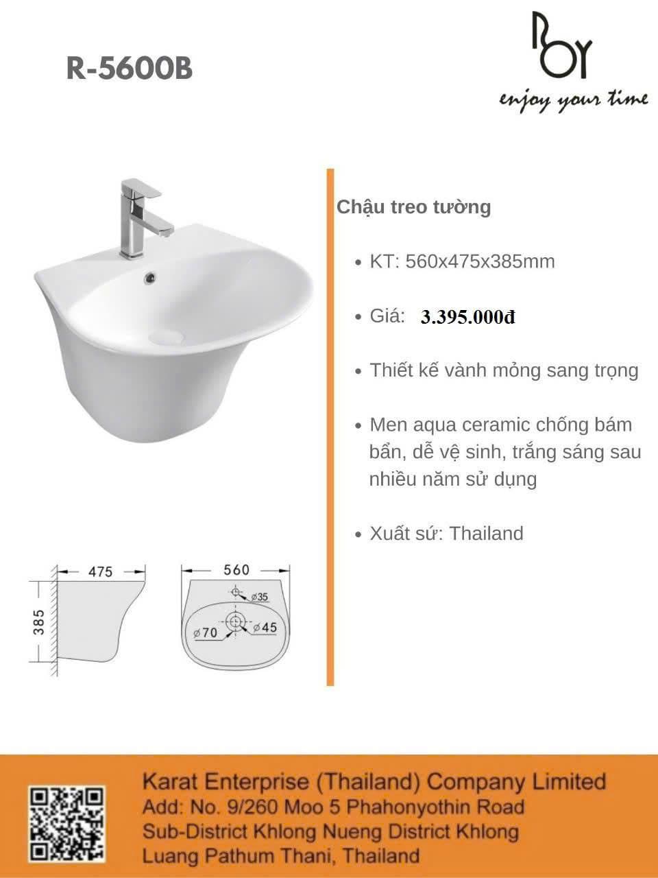 Lavabo Roy Thái Lan – Mẫu 4