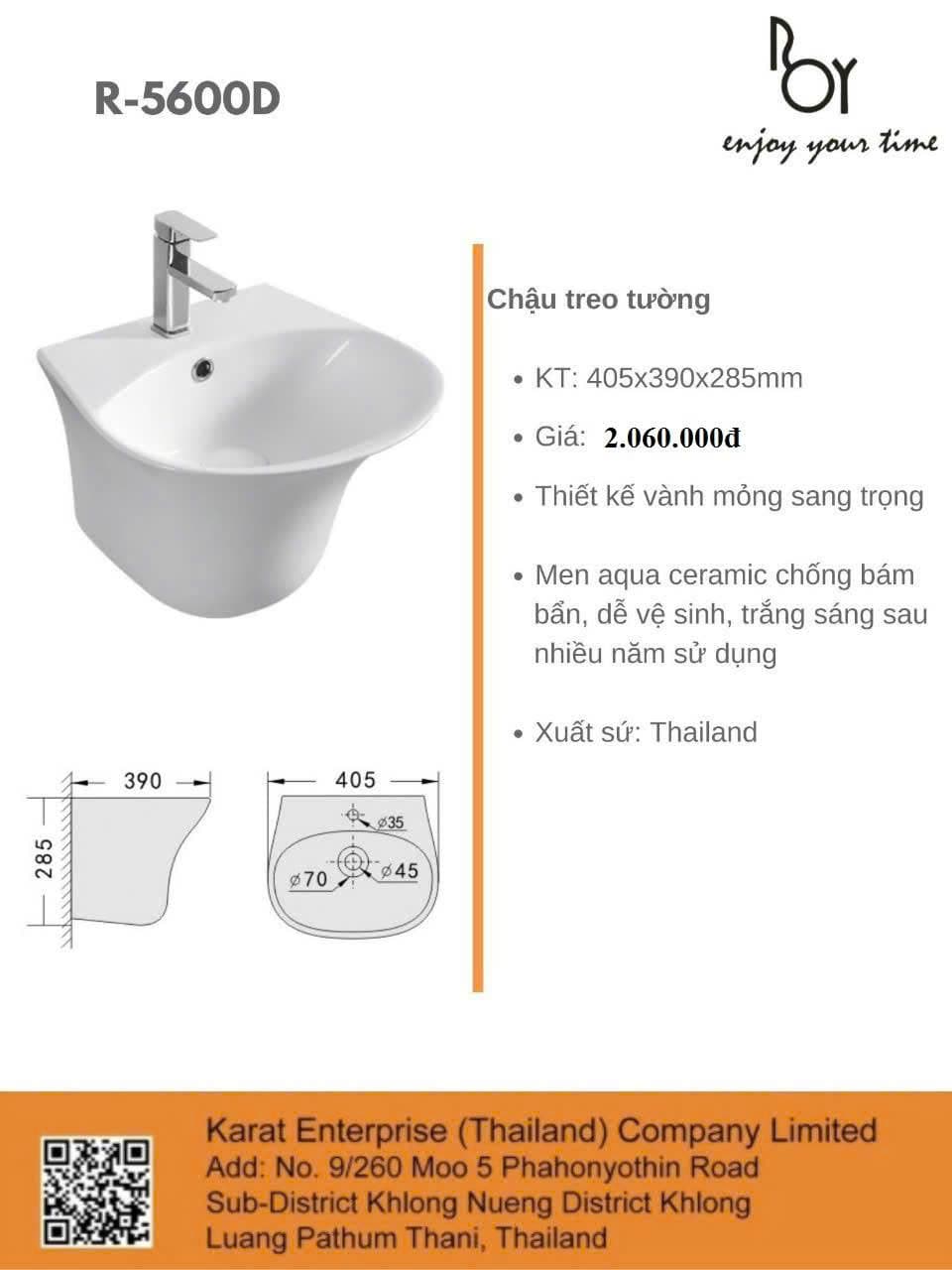 Lavabo Roy Thái Lan – Mẫu 5