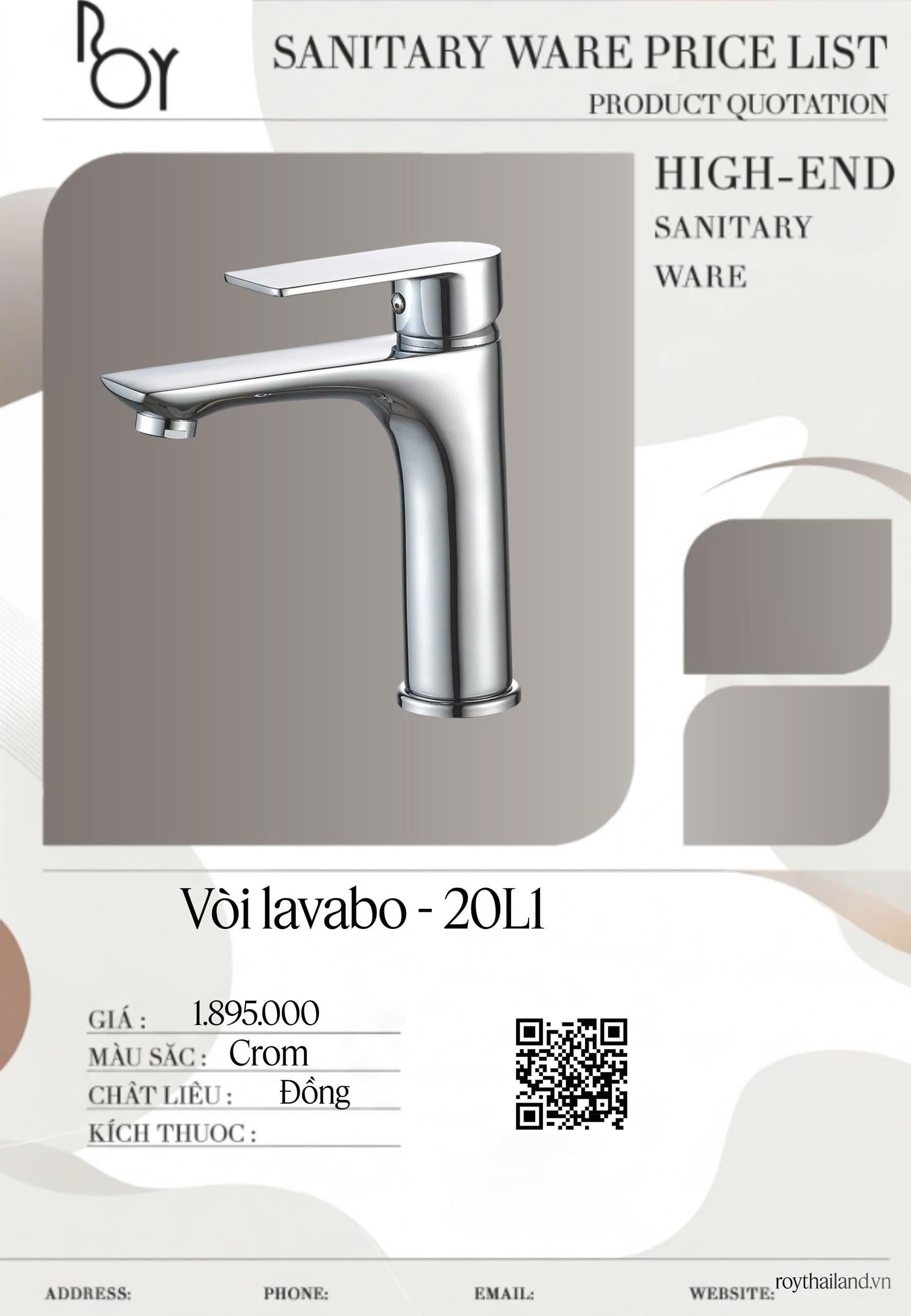 Vòi Chậu Roy Thái Lan – Mẫu 1